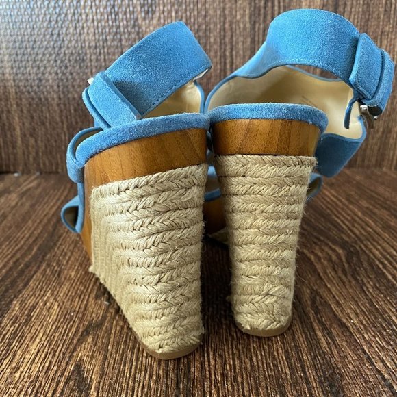 Michael Kors Josephine Blue Suede Platform Wedge - Picture 4 of 13